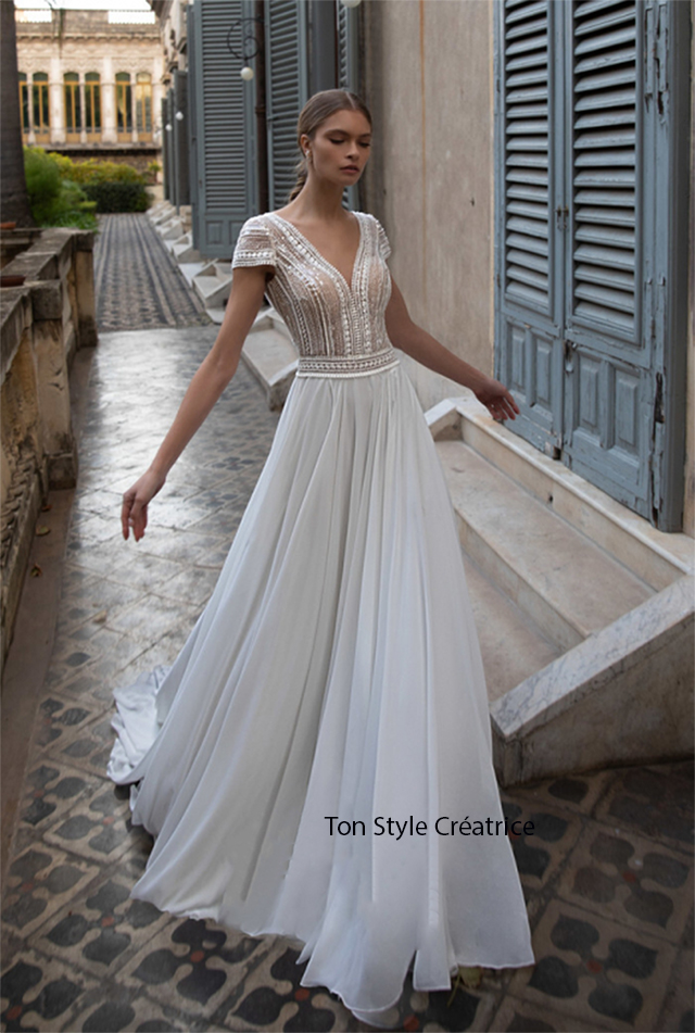 Robe de mariée bohème fluide pas cher Gard