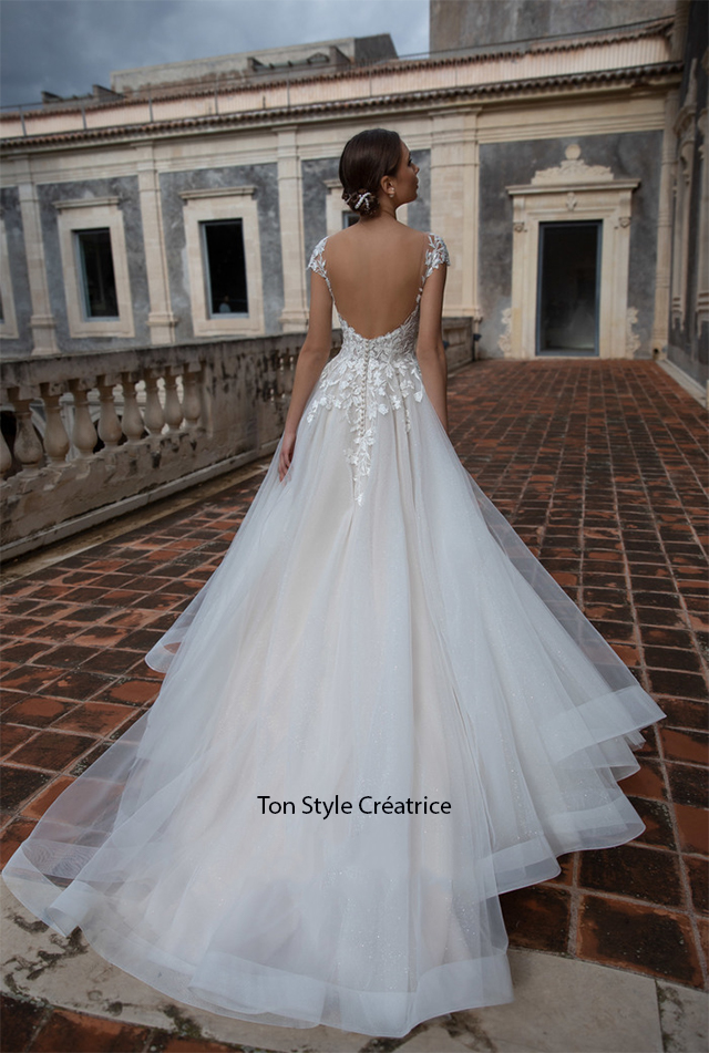 Robe de mariée évasée bohème