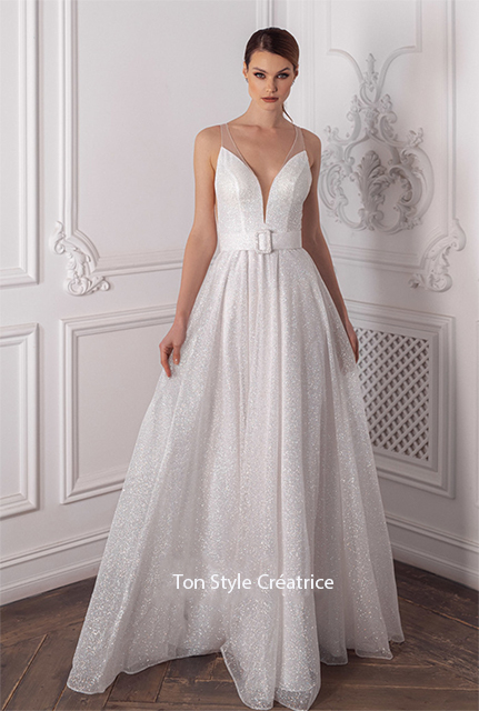 Robe de mariée bohème pailleté