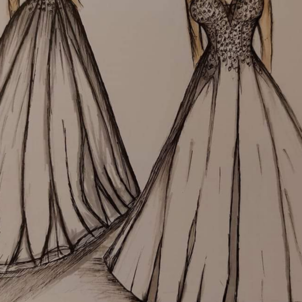 Création de robe de mariée pièce unique faite sur-mesure, cette robe à été confectionné à la main cousu avec minutie, by Laura Queen Création Uzès France