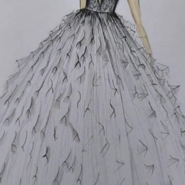 Dessin de robe de mariée