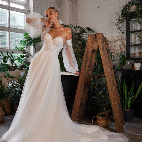 Robe de mariée corset coeur manches amovible petit prix France